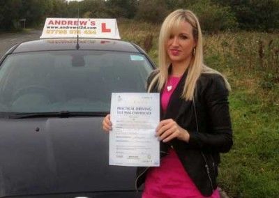 Vicci passed after driving lessons in North Wales