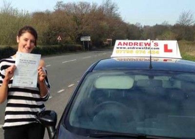 Rebecca successfully completed the driving test