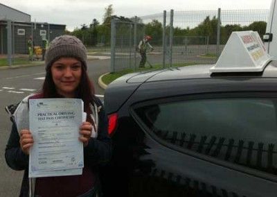Jenny smiling aFTER DOING VERY WELL AT bANGOR DRIVING TEST CENTREW