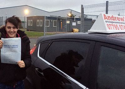 Andrea from Llandudno after driving lessons and passing test in Bangor North Wales