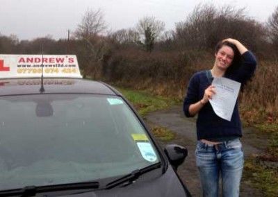 ciara passed driving test after lessons around colwyn bay
