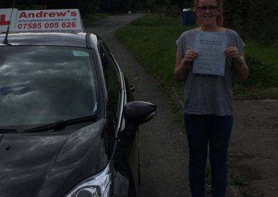 courtney from Llandudno after passing test in North Wales