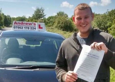 Shane from Colwyn Bay passed test in Bangor