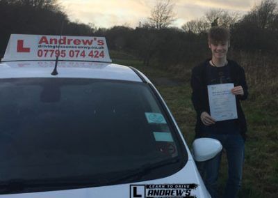 Tom in Penmaenmawr North Wales after passing his driving test