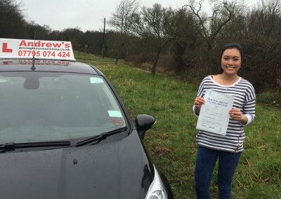 Cielo from Rhos on Sea with driving test pass certificate