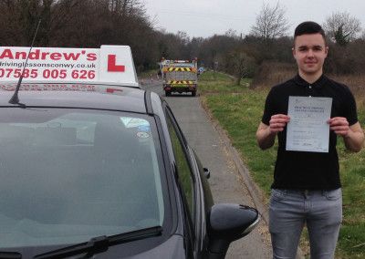 Harry from Glan Conwy After passing his test at Bangor North Wales