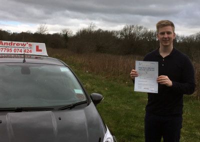 Marc after a driving course in Llandudno Junction
