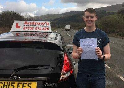 Ifan from Deganwy after passing test in Bangor today 5th April 2016