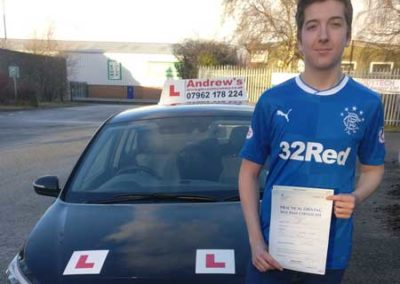 Robert passed driving test in North Wales