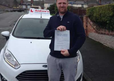 Martin took his driving test in Rhyl