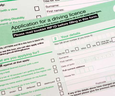 Driving licence form download