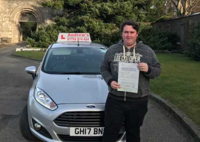 Stuart in Bangor after passing his driving test.