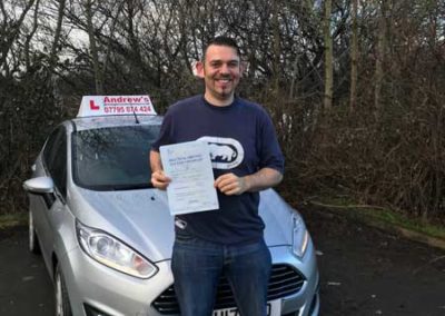 Simon passed at Rhyl Driving test centre