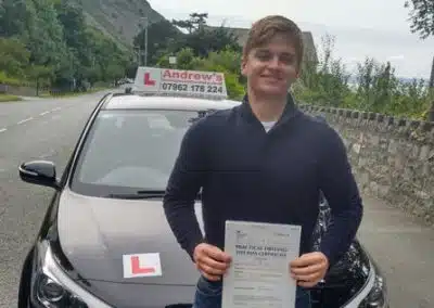 Daniel passed driving test first time