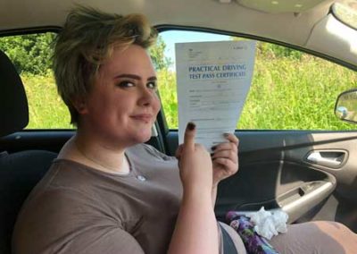 Mared passed her driving test in Bangor