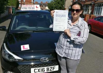 Hayley took her driving test in North Wales