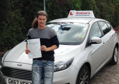 James after extended driving test pass.