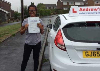 Danice one of Rhyls driving test passes in 2018.