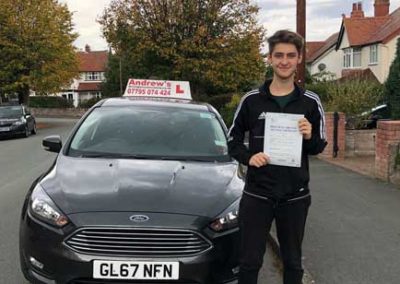 Connor passed driving test in Bangor.
