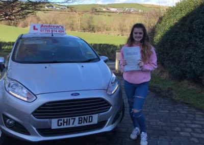 Courtney passed driving test in Rhyl