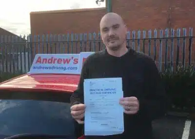 Shaun in Rhyl driving test centre car park