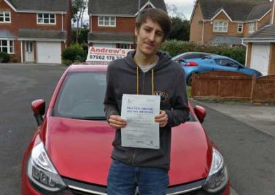 Rhys in Conwy on his driving test day