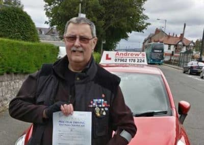 Ken passed driving test in Rhyl