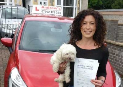 Mollie from Llanfairfechan after passing her driving test.