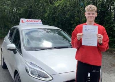 Dan passing his driving test first time