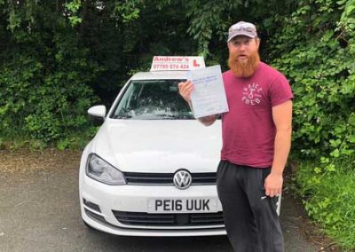 James driving test passed in Colwyn Bay