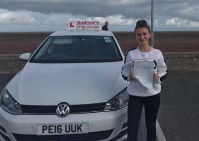 Abby passed driving test in Rhyl