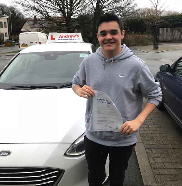 Michael in Llanddulas after passing his driving test.