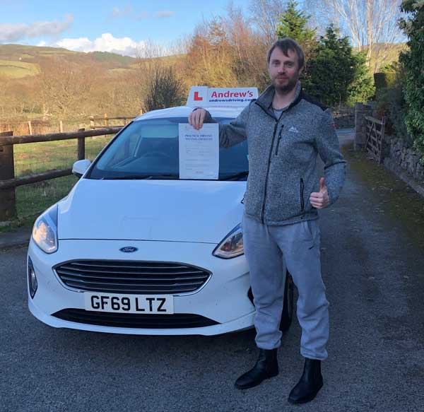 Scott in Glan Conwy with the driving school car
