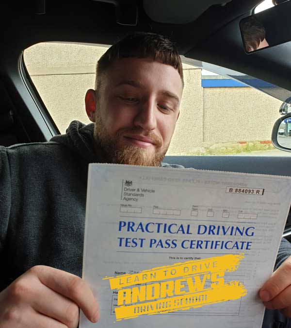Chris from Abergele after passing driving test first time