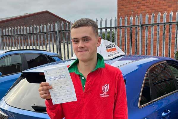 A learner at the test centre