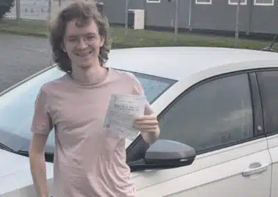A newly passed driver at the DVSA Centre