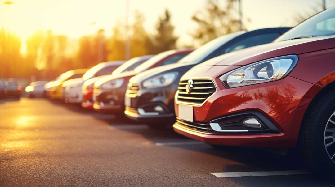 A row of used cars for sale