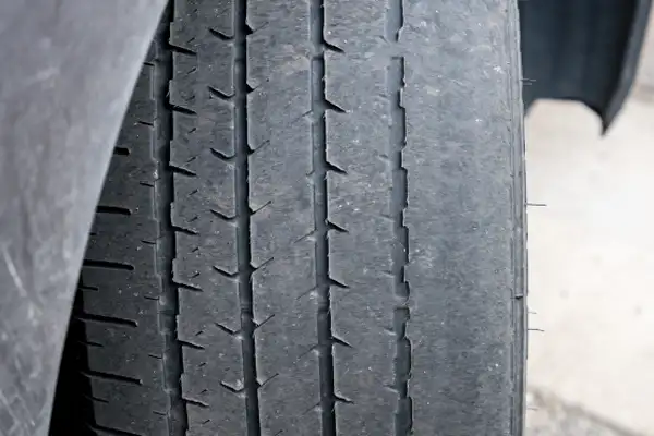Worn Out Illegal Tyre close up