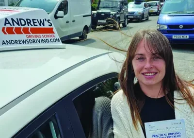 Young Lady holding a pass certificate
