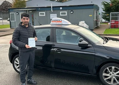 Young man at Bangor Driving Test Centre