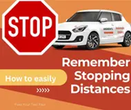 Car stopped and stop sign graphic