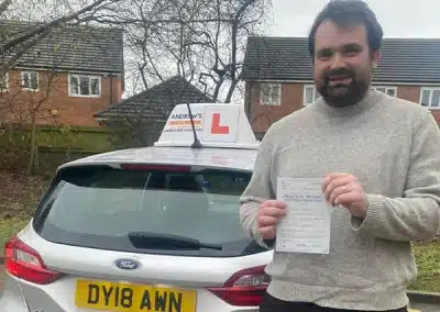 Ben at Wrexham DTC after passing test with Karl Whitefoot