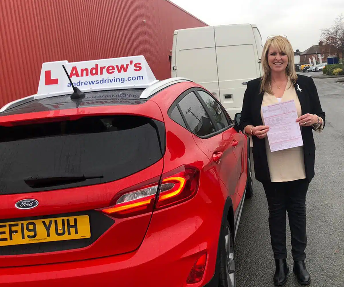 Caroline in Rhyl after passing her final ADI test