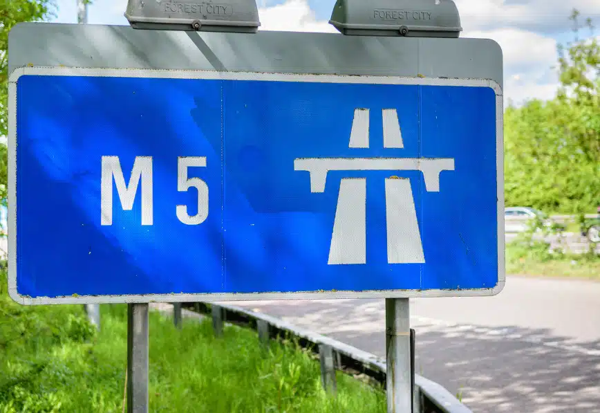 Start of Motorway Sign Start of motorway sign at the start of the M5