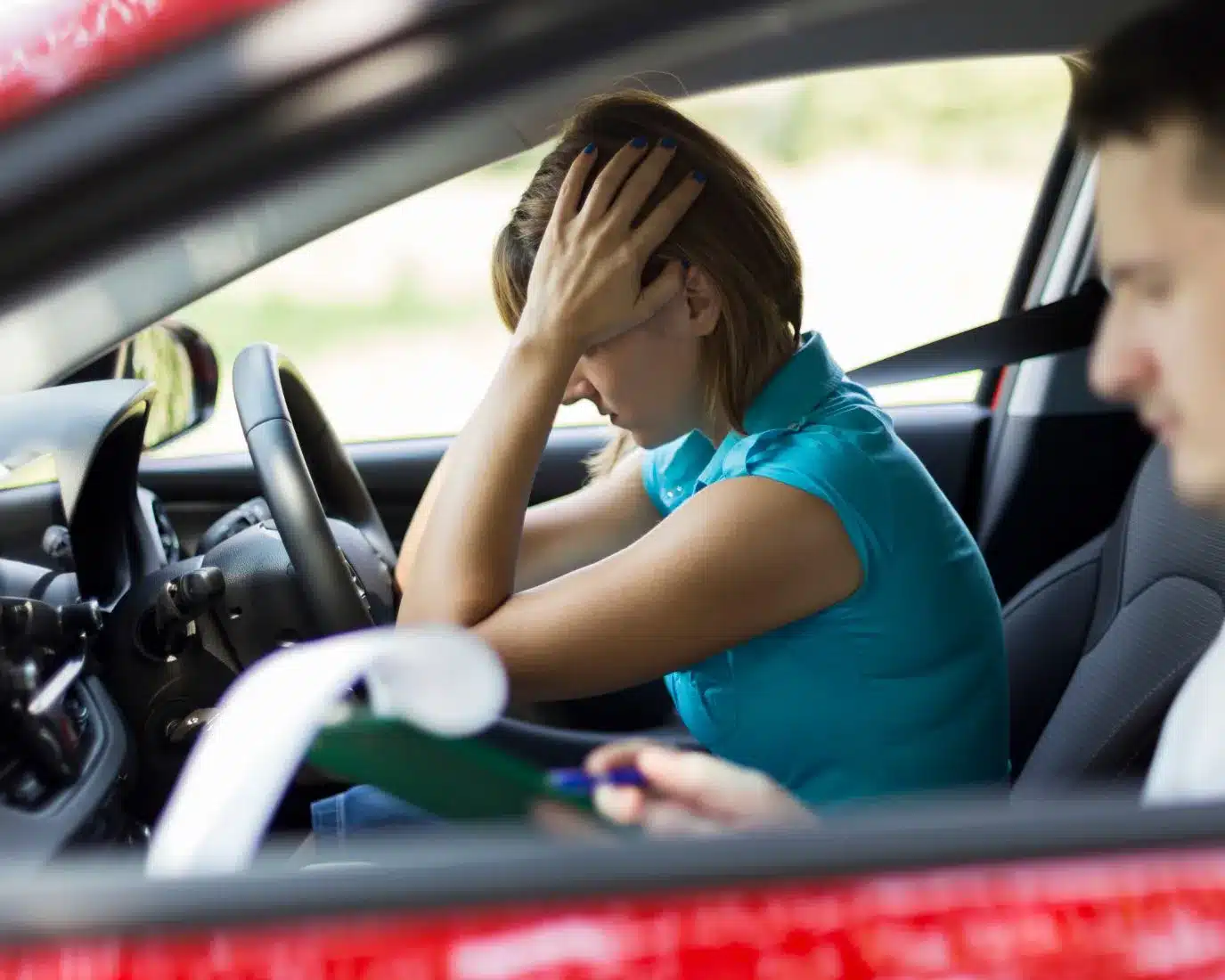Learner driver upset after failing a driving test