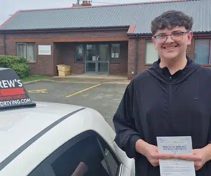 Mason passed first time in Rhyl with Andrew’s Driving School
